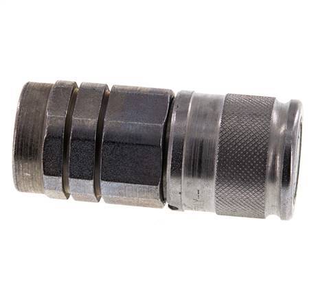 Acero DN 10 Boca Hidráulica de Cara Plana G 3/8 pulgadas Rosca Hembra ISO 16028 D 19,7mm