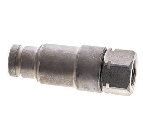 Steel DN 10 Flat Face Hydraulic Plug G 3/8 inch Female Threads ISO 16028 CEJN Pressure Eliminator D 19.7mm