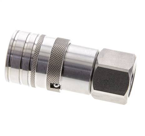 Acero inoxidable DN 10 Boca Hidráulica de Cara Plana G 1/2 pulgadas Rosca Hembra ISO 16028 CEJN D 19.7mm