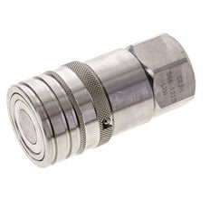 Stainless Steel DN 12 Flat Face Hydraulic Socket G 1/2 inch Female Threads ISO 16028 CEJN D 24.5mm