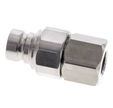 Stainless Steel DN 6 Flat Face Hydraulic Plug G 1/4 inch Female Threads ISO 16028 CEJN D 16.2mm