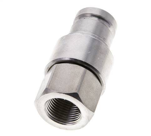 Stainless Steel DN 10 Flat Face Hydraulic Plug G 3/8 inch Female Threads ISO 16028 CEJN D 19.7mm