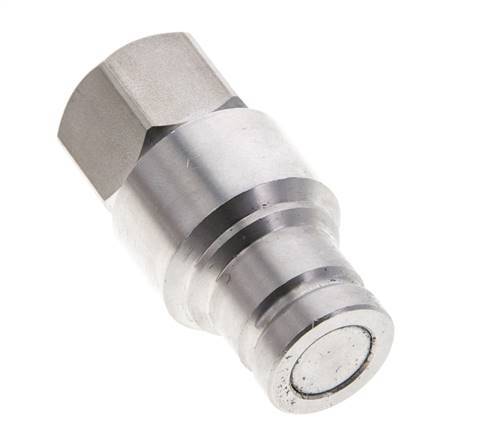 Stainless Steel DN 10 Flat Face Hydraulic Plug G 3/8 inch Female Threads ISO 16028 CEJN D 19.7mm