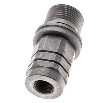 Steel DN 8.7 Flat Face Hydraulic Socket G 3/8 inch Female Threads ISO 16028 D M30 x 2