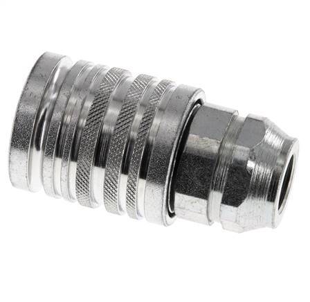Steel DN 12.5 Hydraulic Coupling Socket G 3/8 inch Female Threads ISO 7241-1 A D 20.5mm