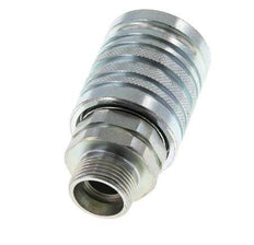 Steel DN 12.5 Hydraulic Coupling Socket 15 mm L Compression Ring ISO 7241-1 A/8434-1 D 20.5mm