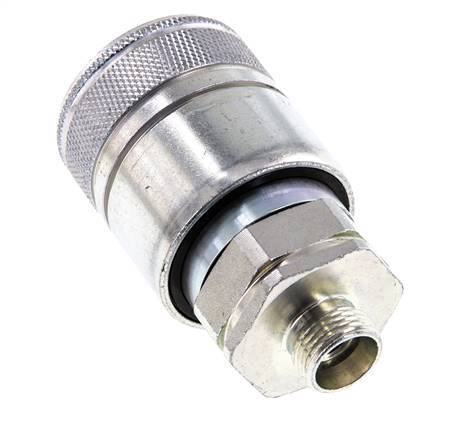 Steel DN 20 Hydraulic Coupling Socket 12 mm L Compression Ring ISO 7241-1 A/8434-1 D 29.1mm