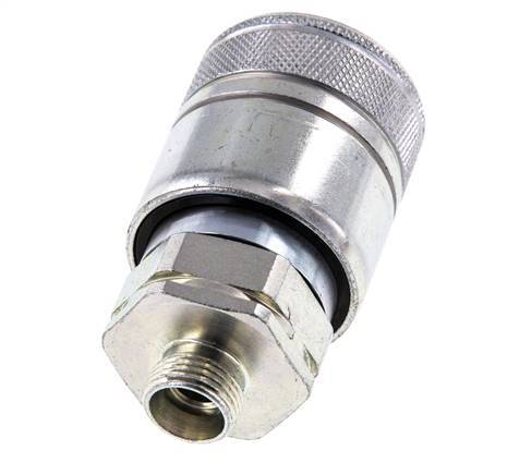 Steel DN 20 Hydraulic Coupling Socket 12 mm L Compression Ring ISO 7241-1 A/8434-1 D 29.1mm