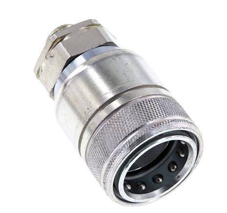 Steel DN 20 Hydraulic Coupling Socket 12 mm L Compression Ring ISO 7241-1 A/8434-1 D 29.1mm