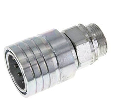 Steel DN 25 Hydraulic Coupling Socket 28 mm L Compression Ring ISO 7241-1 A/8434-1 D 34.3mm