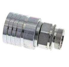 Steel DN 25 Hydraulic Coupling Socket 28 mm L Compression Ring ISO 7241-1 A/8434-1 D 34.3mm
