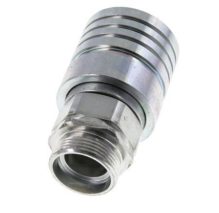 Steel DN 25 Hydraulic Coupling Socket 28 mm L Compression Ring ISO 7241-1 A/8434-1 D 34.3mm