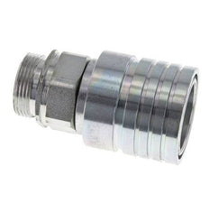 Steel DN 25 Hydraulic Coupling Socket 28 mm L Compression Ring ISO 7241-1 A/8434-1 D 34.3mm