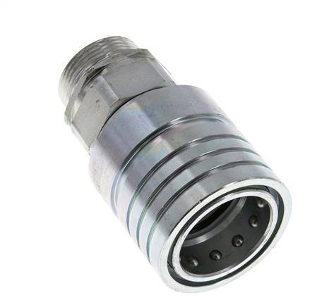 Steel DN 25 Hydraulic Coupling Socket 28 mm L Compression Ring ISO 7241-1 A/8434-1 D 34.3mm