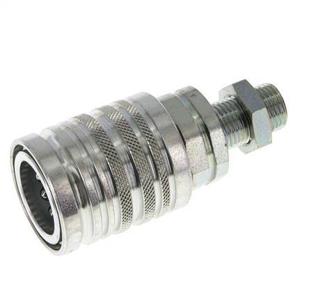 Acero DN 12.5 Acoplamiento hidráulico Enchufe 10 mm L Anillo de compresión Mampara ISO 7241-1 A/8434-1 D 20.5mm