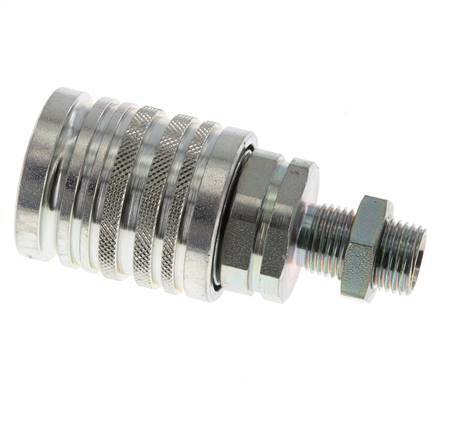 Acero DN 12.5 Acoplamiento hidráulico Enchufe 10 mm L Anillo de compresión Mampara ISO 7241-1 A/8434-1 D 20.5mm