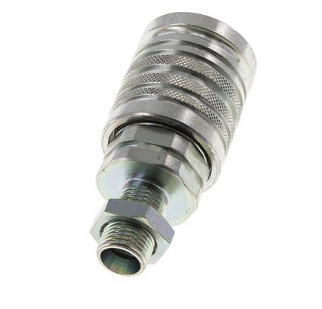 Steel DN 12.5 Hydraulic Coupling Socket 10 mm L Compression Ring Bulkhead ISO 7241-1 A/8434-1 D 20.5mm