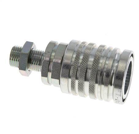 Acero DN 12.5 Acoplamiento hidráulico Enchufe 10 mm L Anillo de compresión Mampara ISO 7241-1 A/8434-1 D 20.5mm