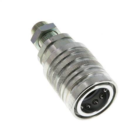 Acero DN 12.5 Acoplamiento hidráulico Enchufe 10 mm L Anillo de compresión Mampara ISO 7241-1 A/8434-1 D 20.5mm
