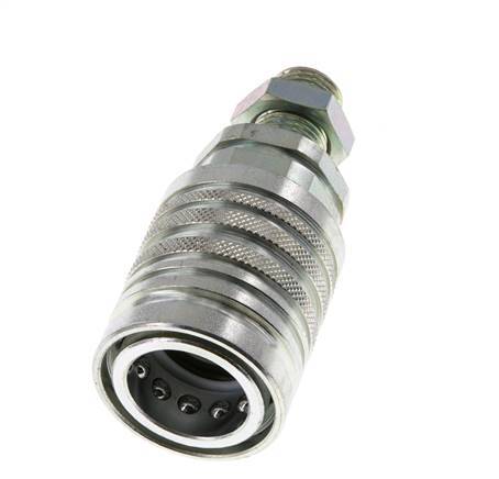 Acero DN 12.5 Acoplamiento hidráulico Enchufe 10 mm L Anillo de compresión Mampara ISO 7241-1 A/8434-1 D 20.5mm