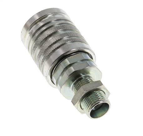 Acero DN 12.5 Acoplamiento hidráulico Enchufe 12 mm L Anillo de compresión Mampara ISO 7241-1 A/8434-1 D 20.5mm