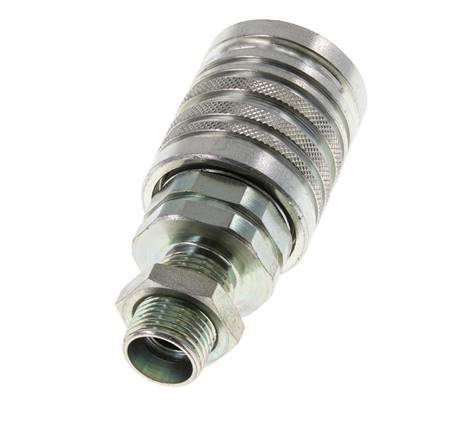 Acero DN 12.5 Acoplamiento hidráulico Enchufe 12 mm L Anillo de compresión Mampara ISO 7241-1 A/8434-1 D 20.5mm