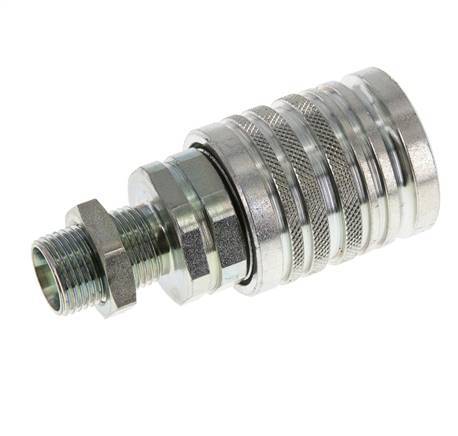 Acero DN 12.5 Acoplamiento hidráulico Enchufe 12 mm L Anillo de compresión Mampara ISO 7241-1 A/8434-1 D 20.5mm