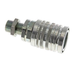Acero DN 12.5 Acoplamiento hidráulico Enchufe 12 mm L Anillo de compresión Mampara ISO 7241-1 A/8434-1 D 20.5mm