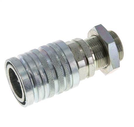 Acero DN 12.5 Acoplamiento hidráulico Enchufe 18 mm L Anillo de compresión Mampara ISO 7241-1 A/8434-1 D 20.5mm