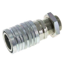 Acero DN 12.5 Acoplamiento hidráulico Enchufe 18 mm L Anillo de compresión Mampara ISO 7241-1 A/8434-1 D 20.5mm