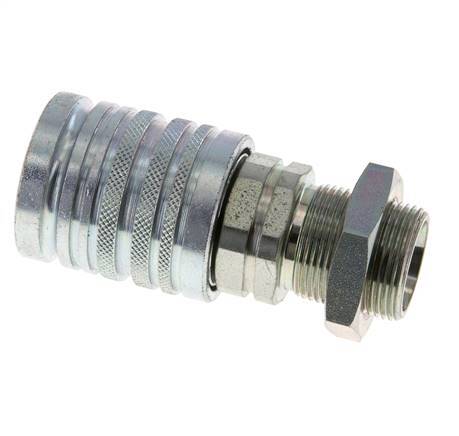 Acero DN 12.5 Acoplamiento hidráulico Enchufe 18 mm L Anillo de compresión Mampara ISO 7241-1 A/8434-1 D 20.5mm