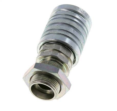 Acero DN 12.5 Acoplamiento hidráulico Enchufe 18 mm L Anillo de compresión Mampara ISO 7241-1 A/8434-1 D 20.5mm
