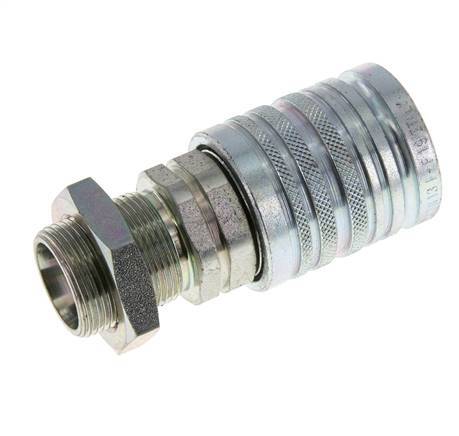 Acero DN 12.5 Acoplamiento hidráulico Enchufe 18 mm L Anillo de compresión Mampara ISO 7241-1 A/8434-1 D 20.5mm