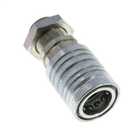 Acero DN 12.5 Acoplamiento hidráulico Enchufe 18 mm L Anillo de compresión Mampara ISO 7241-1 A/8434-1 D 20.5mm