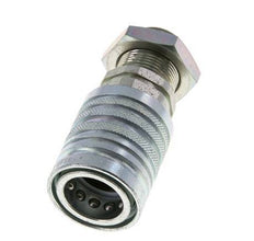 Acero DN 12.5 Acoplamiento hidráulico Enchufe 18 mm L Anillo de compresión Mampara ISO 7241-1 A/8434-1 D 20.5mm