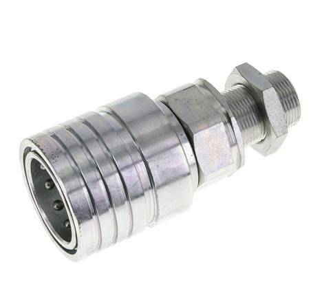 Acero DN 25 Acoplamiento hidráulico Enchufe 18 mm L Anillo de compresión Mampara ISO 7241-1 A/8434-1 D 34,3mm