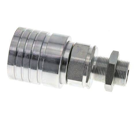 Acero DN 25 Acoplamiento hidráulico Enchufe 18 mm L Anillo de compresión Mampara ISO 7241-1 A/8434-1 D 34,3mm