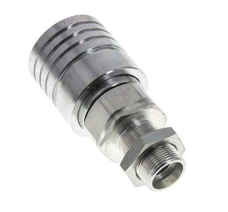 Acero DN 25 Acoplamiento hidráulico Enchufe 18 mm L Anillo de compresión Mampara ISO 7241-1 A/8434-1 D 34,3mm