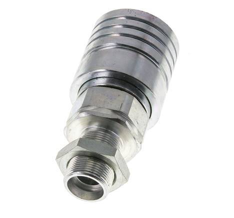 Acero DN 25 Acoplamiento hidráulico Enchufe 18 mm L Anillo de compresión Mampara ISO 7241-1 A/8434-1 D 34,3mm