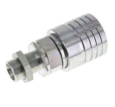 Acero DN 25 Acoplamiento hidráulico Enchufe 18 mm L Anillo de compresión Mampara ISO 7241-1 A/8434-1 D 34,3mm