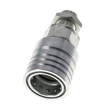 Acero DN 25 Acoplamiento hidráulico Enchufe 18 mm L Anillo de compresión Mampara ISO 7241-1 A/8434-1 D 34,3mm