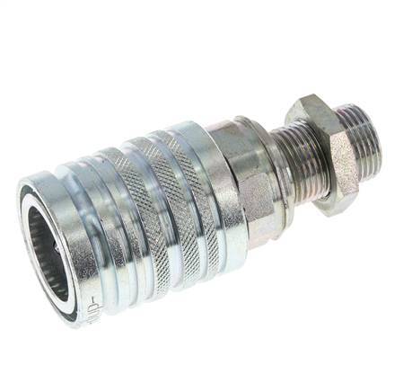 Acero DN 12.5 Acoplamiento hidráulico Enchufe 12 mm S Anillo de compresión Mampara ISO 7241-1 A/8434-1 D 20.5mm