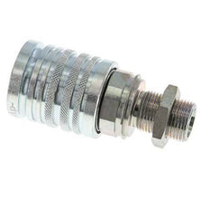 Acero DN 12.5 Acoplamiento hidráulico Enchufe 12 mm S Anillo de compresión Mampara ISO 7241-1 A/8434-1 D 20.5mm