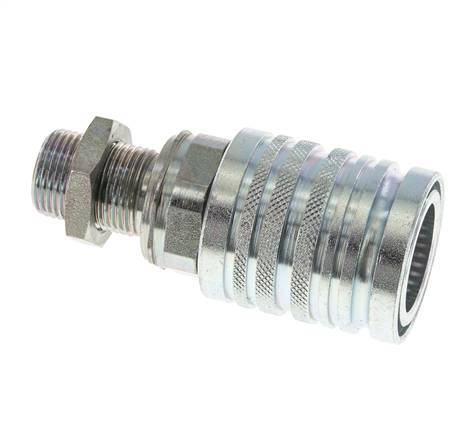 Acero DN 12.5 Acoplamiento hidráulico Enchufe 12 mm S Anillo de compresión Mampara ISO 7241-1 A/8434-1 D 20.5mm