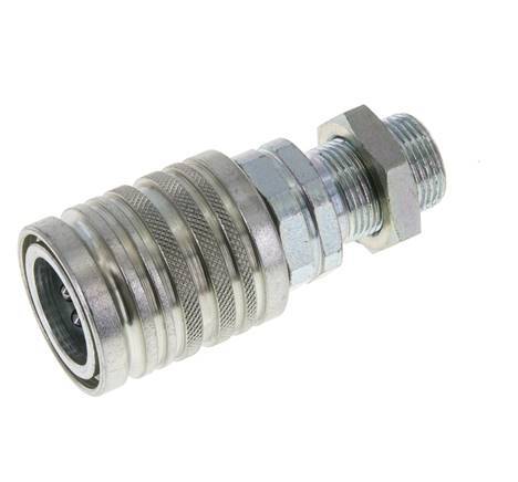 Acero DN 12.5 Acoplamiento hidráulico Enchufe 14 mm S Anillo de compresión Mampara ISO 7241-1 A/8434-1 D 20.5mm