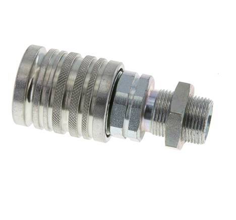 Acero DN 12.5 Acoplamiento hidráulico Enchufe 14 mm S Anillo de compresión Mampara ISO 7241-1 A/8434-1 D 20.5mm