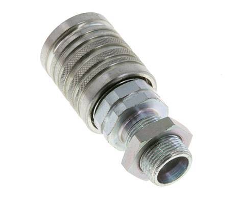 Acero DN 12.5 Acoplamiento hidráulico Enchufe 14 mm S Anillo de compresión Mampara ISO 7241-1 A/8434-1 D 20.5mm