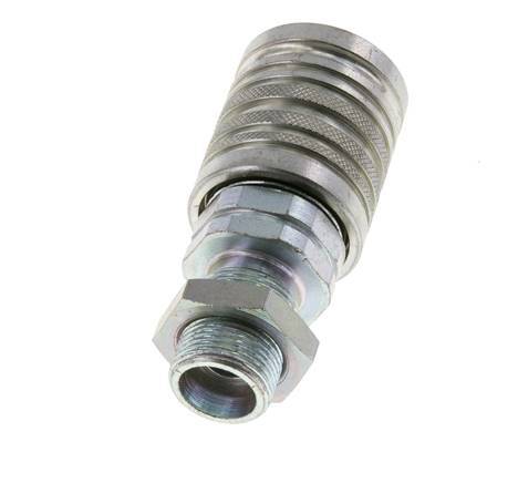 Acero DN 12.5 Acoplamiento hidráulico Enchufe 14 mm S Anillo de compresión Mampara ISO 7241-1 A/8434-1 D 20.5mm