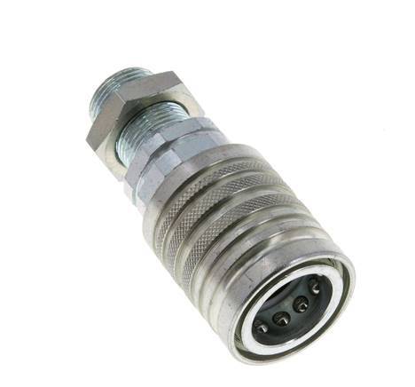 Acero DN 12.5 Acoplamiento hidráulico Enchufe 14 mm S Anillo de compresión Mampara ISO 7241-1 A/8434-1 D 20.5mm