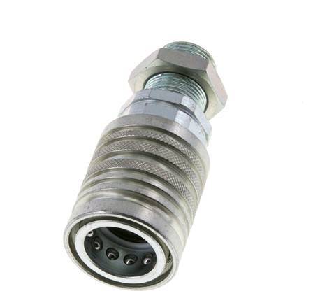 Acero DN 12.5 Acoplamiento hidráulico Enchufe 14 mm S Anillo de compresión Mampara ISO 7241-1 A/8434-1 D 20.5mm